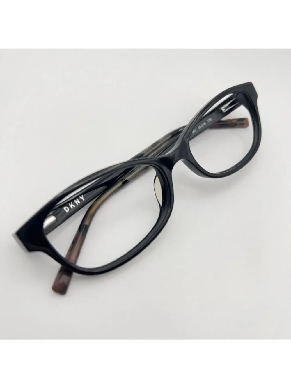DKNY DK5009 001 Eyeglass Frames Full Rim Horn Cat Eye Rectangle Black 52-16-135